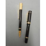 A Parker fountain pen twofold and similar ball point