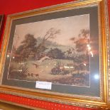 A pair of 17th century Hunting prints, glazed and framed after Reinagle,