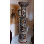 A hand painted Italian studio pottery candlestick, Brescuabu Aeci,