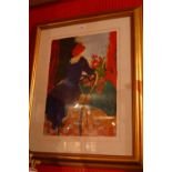 Roy Fairchild, a limited edition print 'La Fenetre I' of a lady looking out onto a garden,