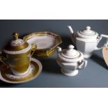 A Rosenthal porcelain teapot and sucrier together with a German Karlsbader Wertarbeit porcelain