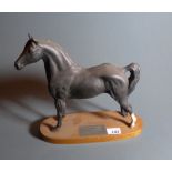 A Beswick 'Morgan Horse' on stand together with an Equus plate and one other cabinet plate