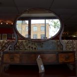 A George III mahogany bowfronted dressing table mirror,