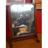 A Late Victorian inlaid mahogany swing frame dressing mirror.