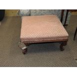 A 19th century Victorian carved walnut stool