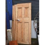 A set of five early 20th Century pine doors, complete with brass fittings by Josiah Parkes,