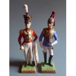 Two Dresden figures of military gentlemen,