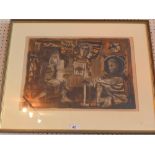 Antoni Clave, a lithograph - The Holy Family, signed in pencil,
