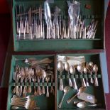 An extensive sterling silver canteen of cutlery (drawers not included in this lot)