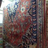 A fine North West Persian Mahal rug 225cm x 148cm double pendant medallion surrounded by flowers on