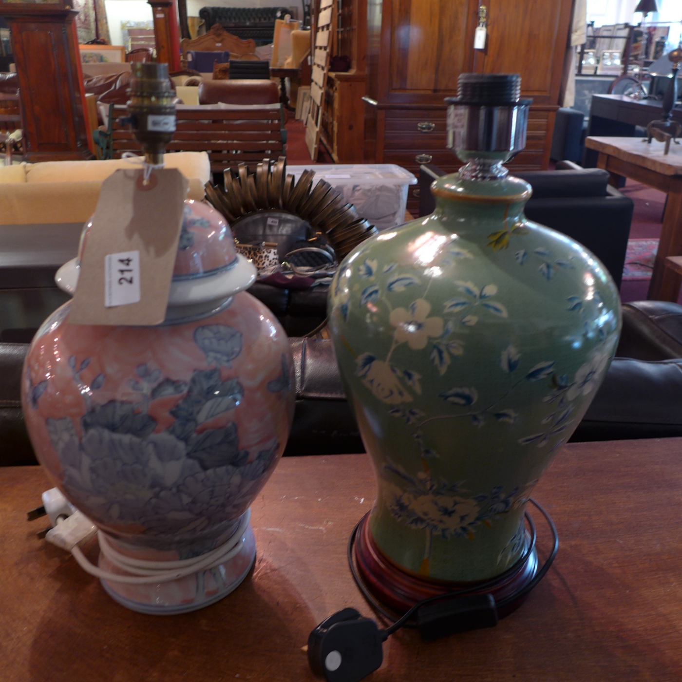 Two Chinese porcelain table lamps