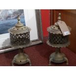 A pair of Eastern style brass table lamp