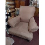 A Victorian mahogany armchair upholstere