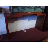 A 1980s Bubinga wood console table with