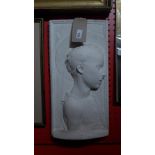 A plaster wall plaque portrait relief, m