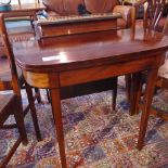 A Georgian inlaid mahogany card table th