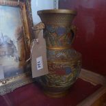 A Chinese cloisonne baluster vase with b