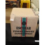 A pair of Escobar hesian coffee stools (