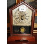A 20th Century pine cased carriage clock
