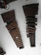 A pair of vintage wooden xylophones