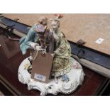 A porcelain Meissen design figural group