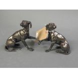 A pair of spelter dogs