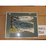 A signed watercolour Coastal Scene, sign