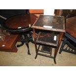 A Victorian bamboo side table, along wit