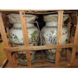 A pair of large Cantonese vases with pic