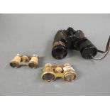 Naval binoculars and two pairs of opera