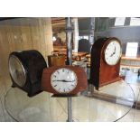 A collection of five various clocks to include an early carriage clock and an Art Deco design