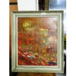 A 20th Century oil on board, Swedish abstract study,