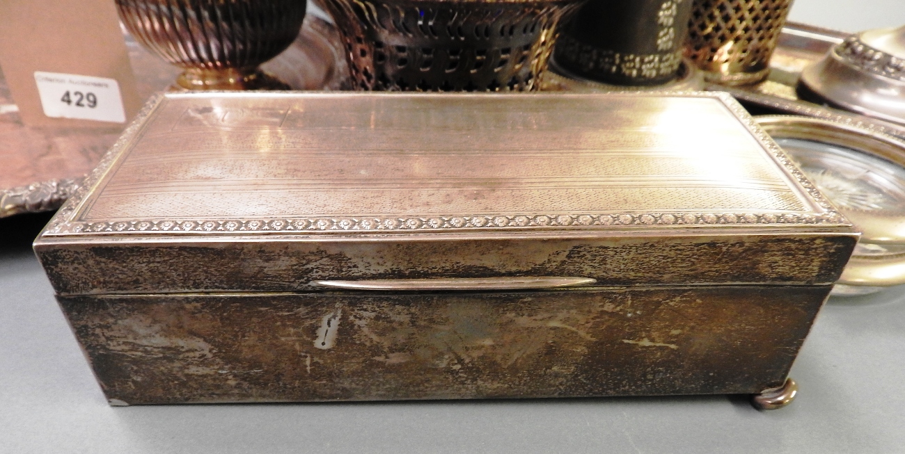 A large collection of silver plate including a silver cigarette box, - Image 2 of 2