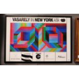 Victor Vasarely, New York University poster, 4/84, signed by the artist,