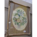 A pair of floral watercolours in gilt fr