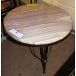 A low occassional table, the round onyx