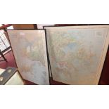 Two framed mid 20th century maps of Hong