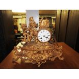 A 19th century gilt figural mantle clock