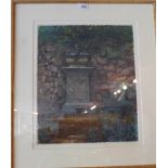 Judith Rothchild, a 1980's pastel study titled 'A Tomb for Motzart - The Garden of Bridi',