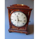 A Regency figured mahogany bracket clock by Yonge and Son, The Strand - London,