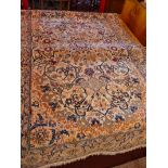 A fine central Persian part silk Nain carpet with central diamond medallion and spandrels on an