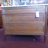 A 20th century French cherrywood commode chest,