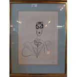 Al Hirschfeld (American 1903-2003) original limited edition lithograph caricature of Maria Callas,