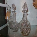 A Waterford crystal decanter with stopper signed to the base,