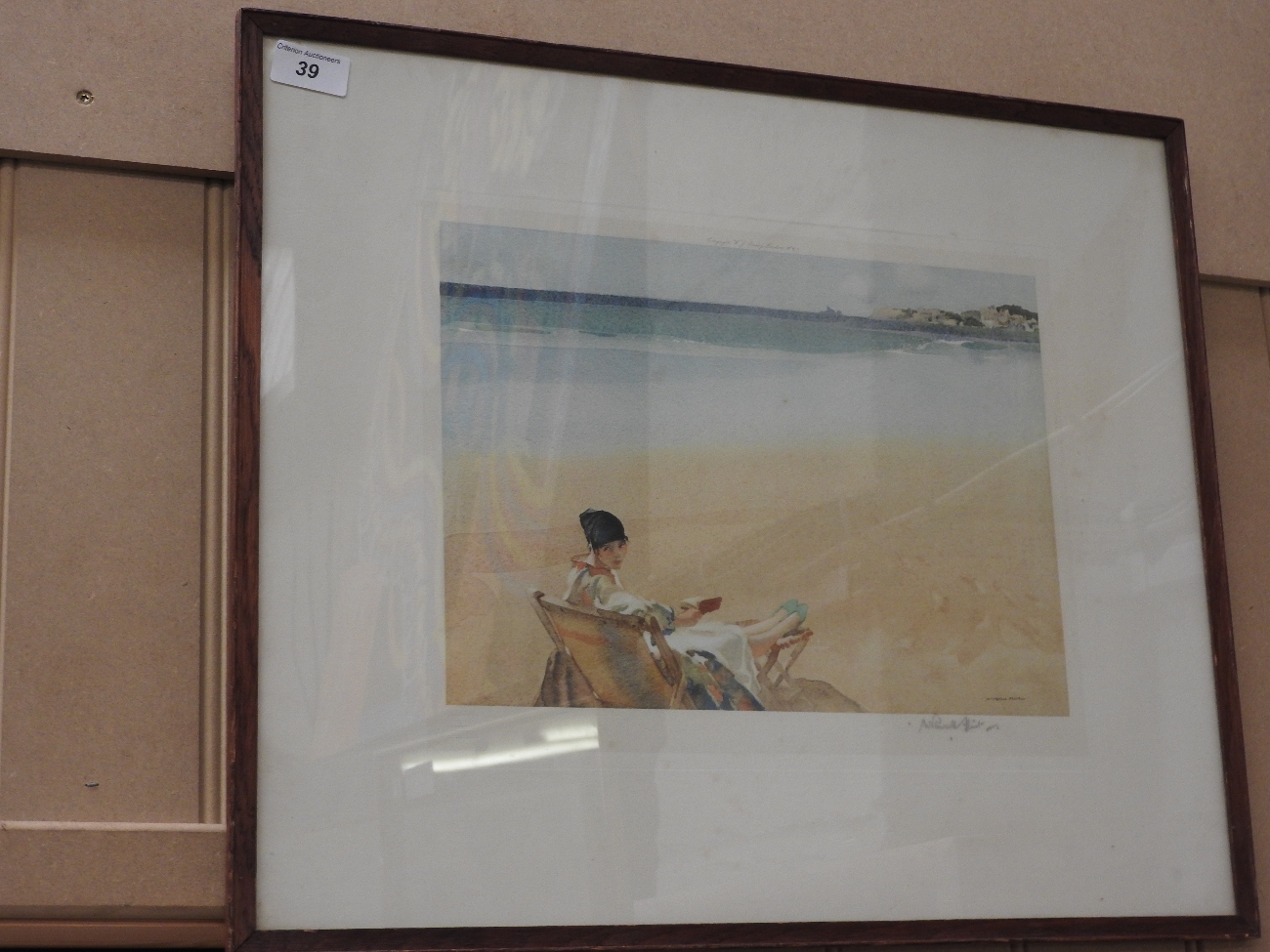 A Russel Flint signed lithograph 1925 bench study - Image 3 of 3