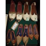 A collection of five various pairs of Indian embroided leather slippers (10)