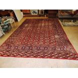 A large fine Turkoman carpet,