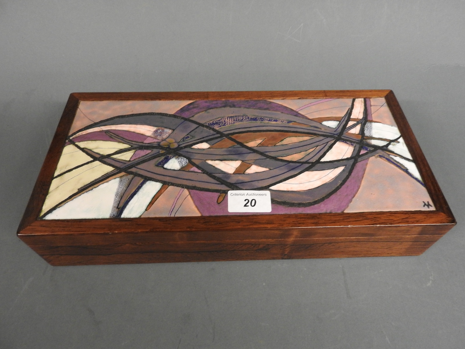 A 1960s Danish rosewood cigar box, by Maria Viktor for Alfred Klitgaard,