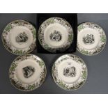 A set of six French Creil et Montgreau cabinet plates with floral border