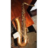 A French Rene Guenot brass saxophone model 1929